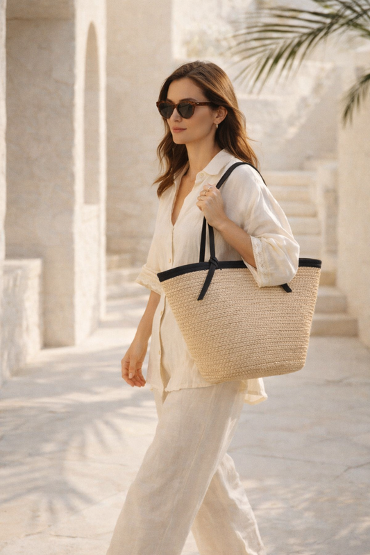 Summer Straw Tote Bag