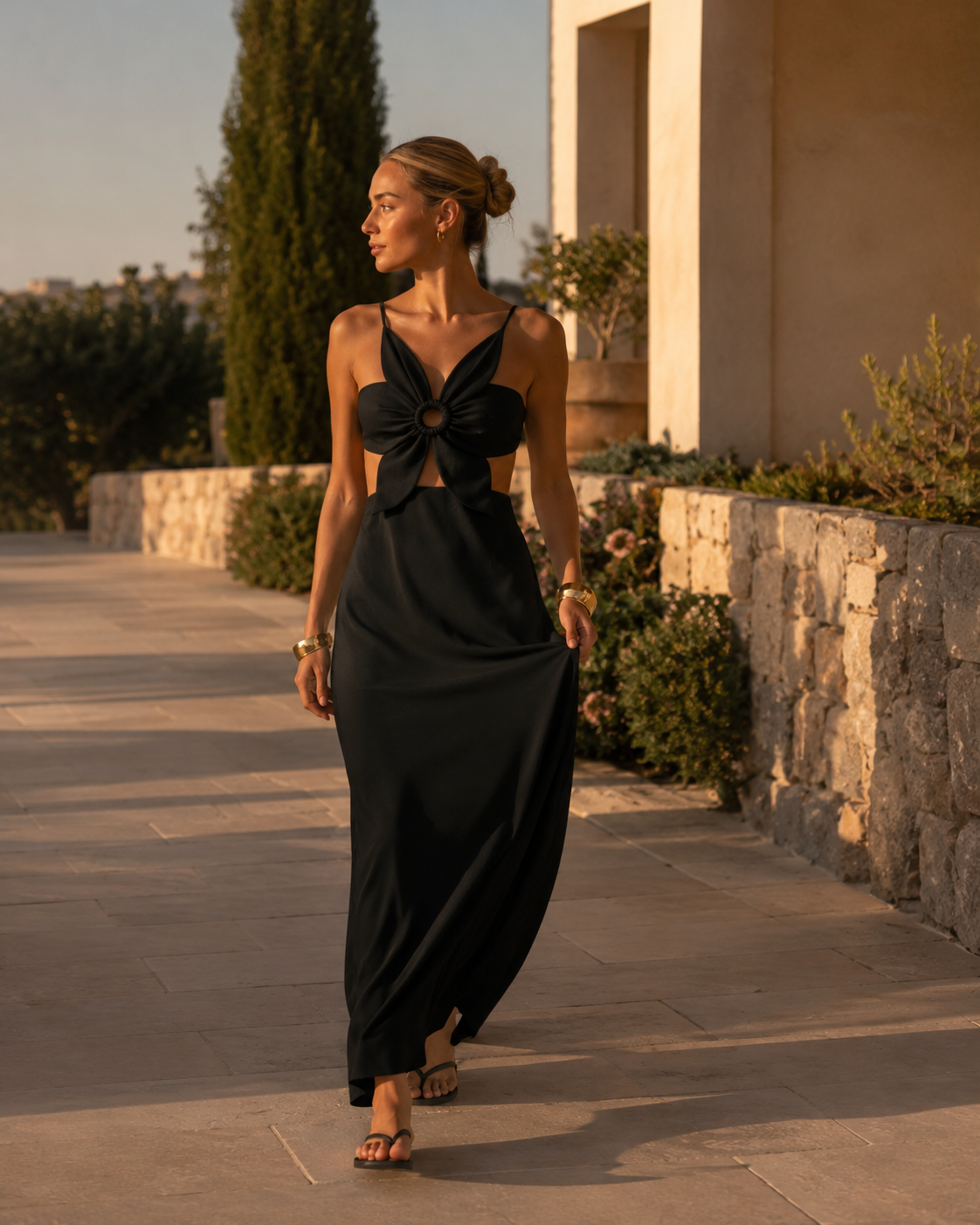 Voyaa Noir Riviera Maxi Dress