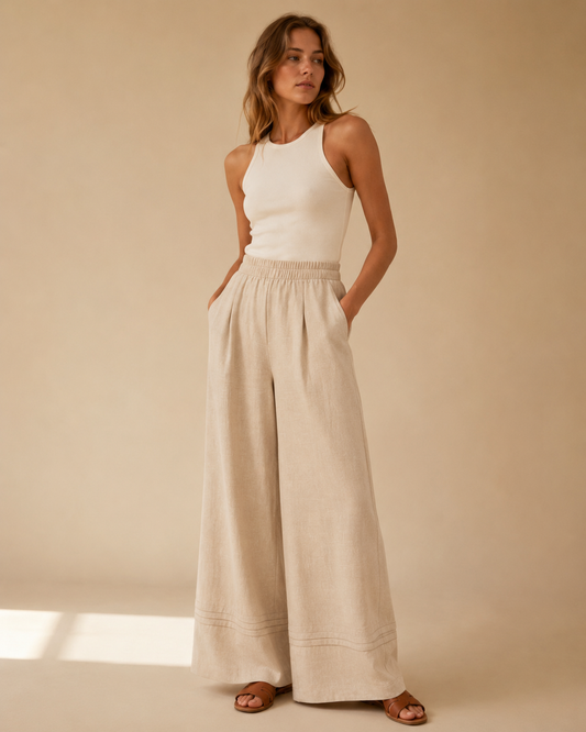 Voyaa Linen Flow Pants