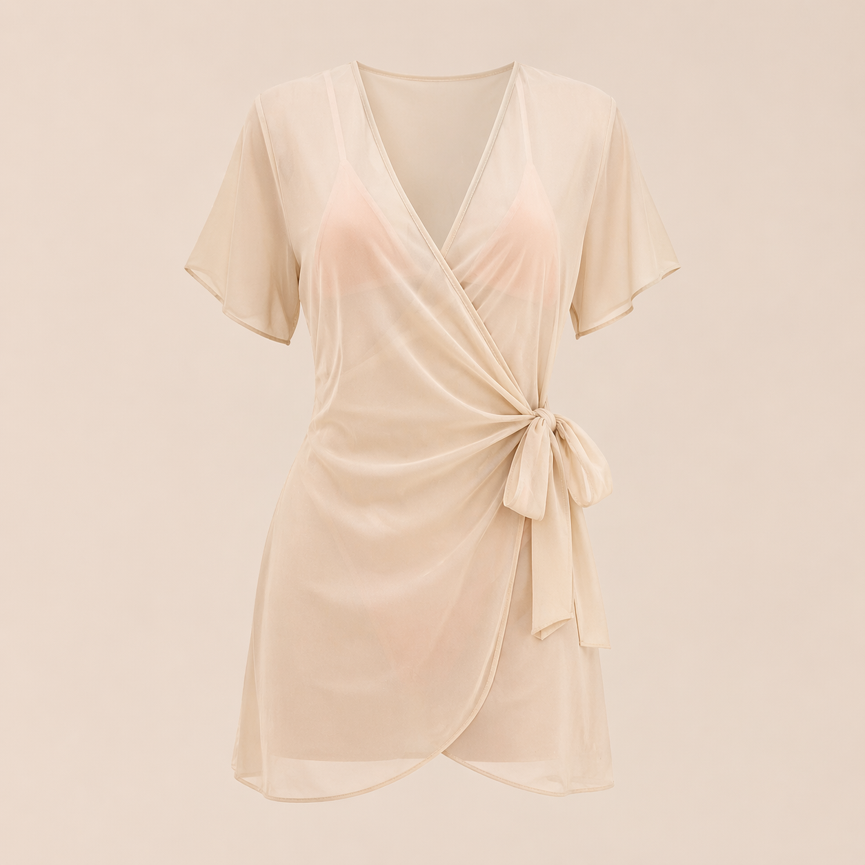 VOYAA – Aprikoosi Wrap Beach Dress