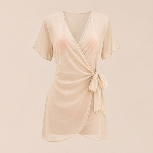 VOYAA – Aprikoosi Wrap Beach Dress