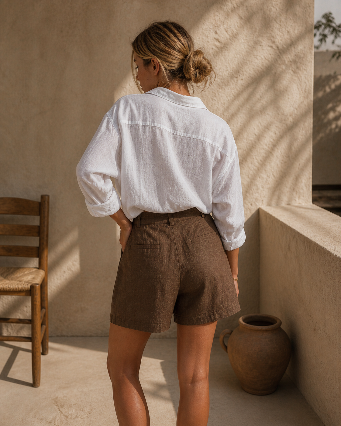 Voyaa Linen Flow Shorts