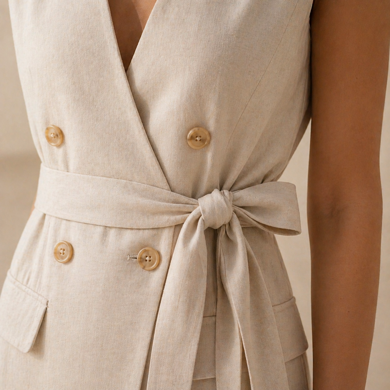 Voyaa Tailored Wrap Midi Dress