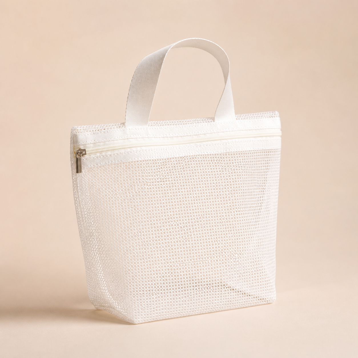Mesh Beauty Bag – White